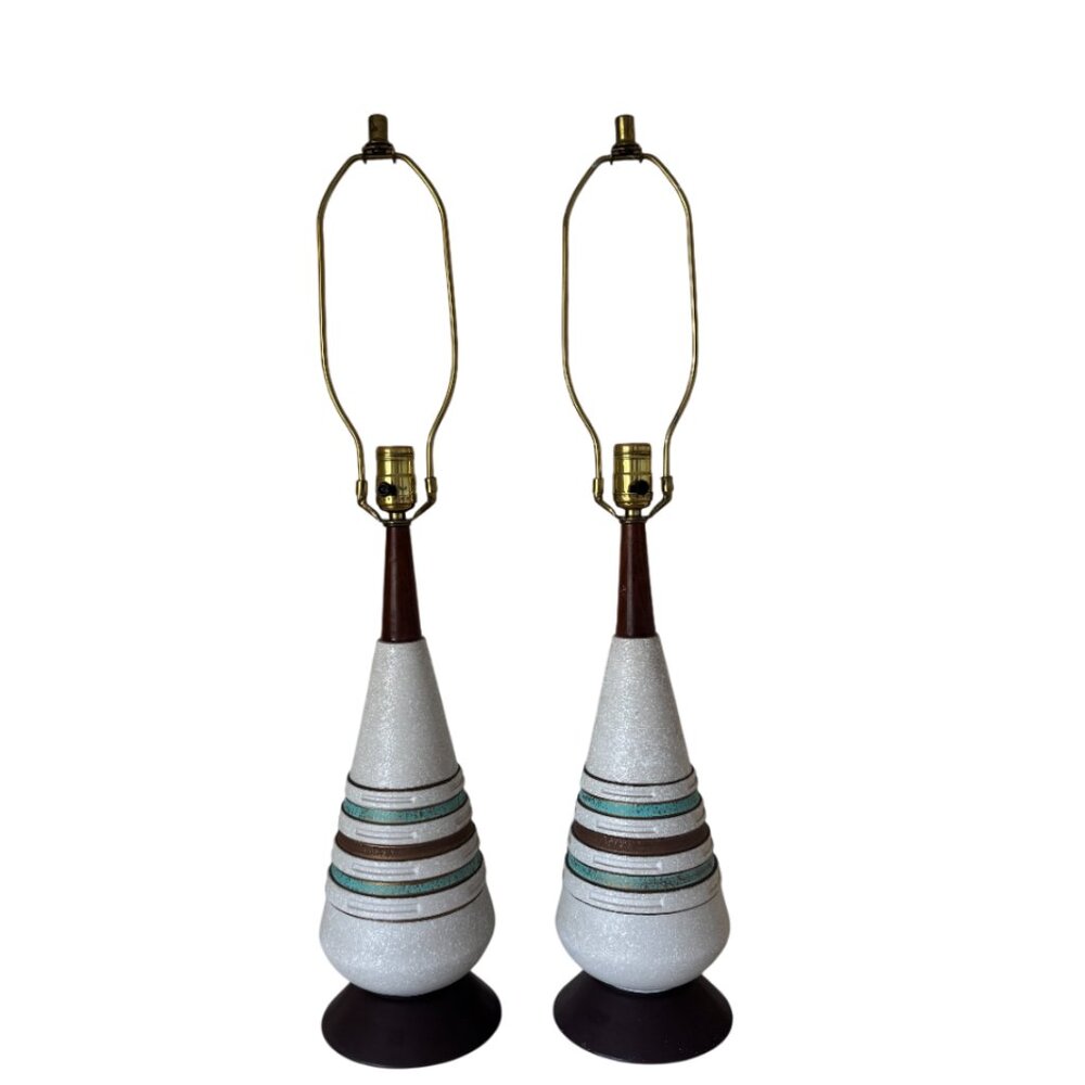 Mid-Century Modern Ceramic Table Lamps (2)